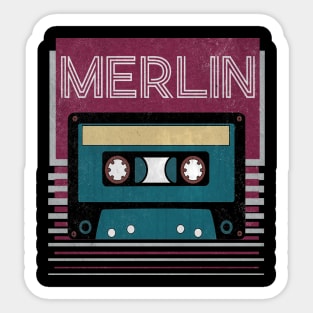 Personalized Merlin Name Vintage Styles Camping 70s 80s 90s Sticker